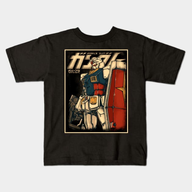 Classic Gundam T-shirt Kids T-Shirt by opoyostudio